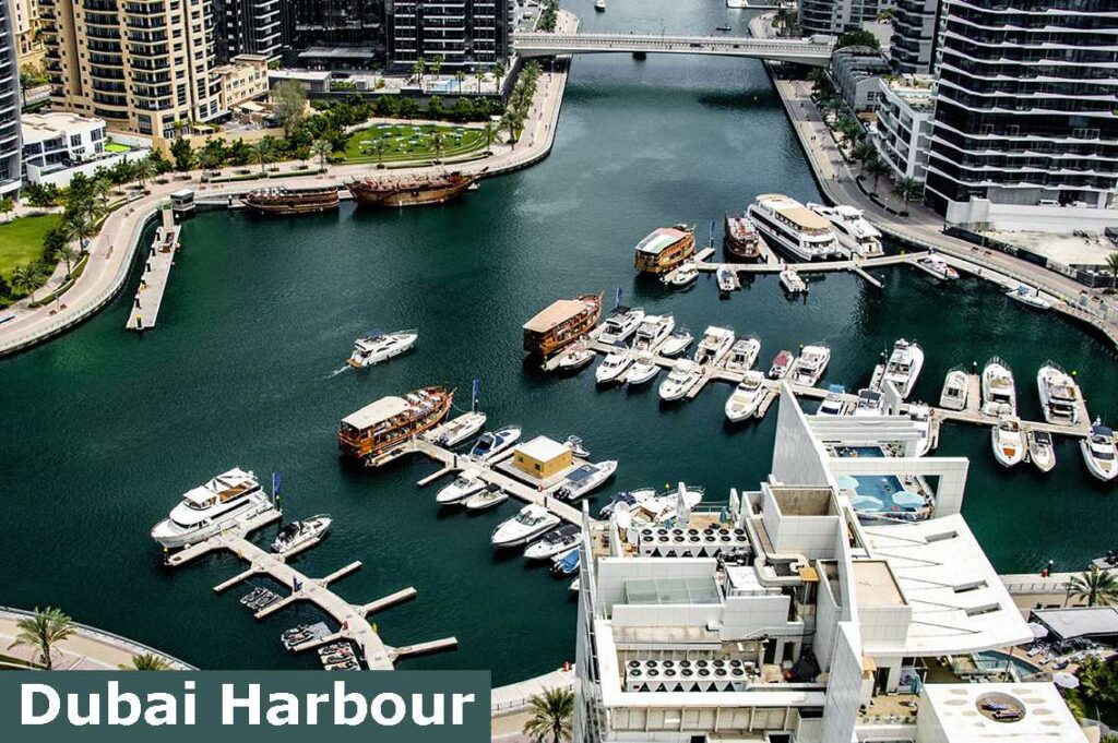 Captivating aerial perspective of Dubai Harbour, revealing new tourist attractions in Dubai