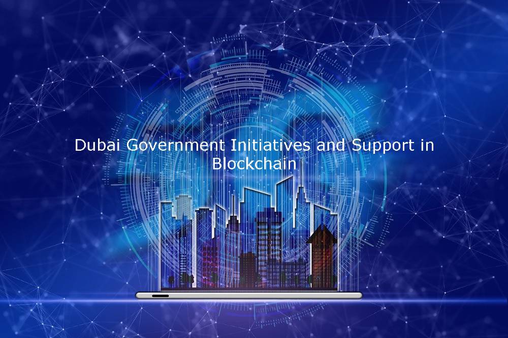 Structures with a governmental backdrop against a blockchain background, illustrating the connection between the two.