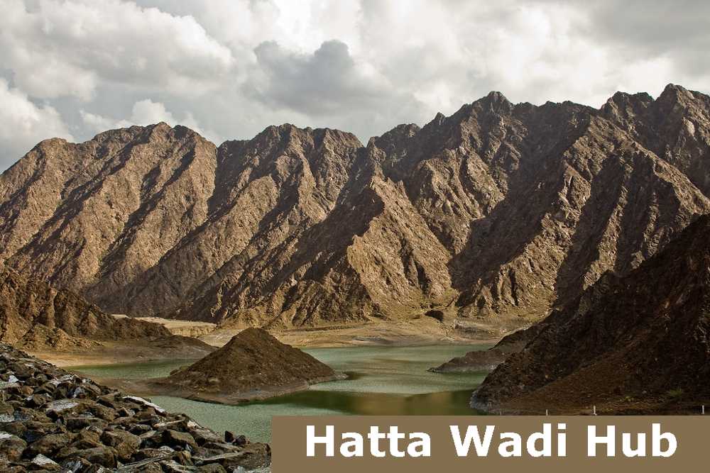 The picturesque sight of the mountains at Hatta Wadi Hub, an enticing destination for tourists.