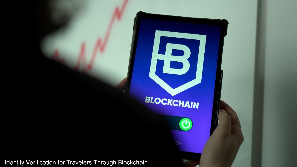 A person holding phone where blockchain interface showing his work concern.