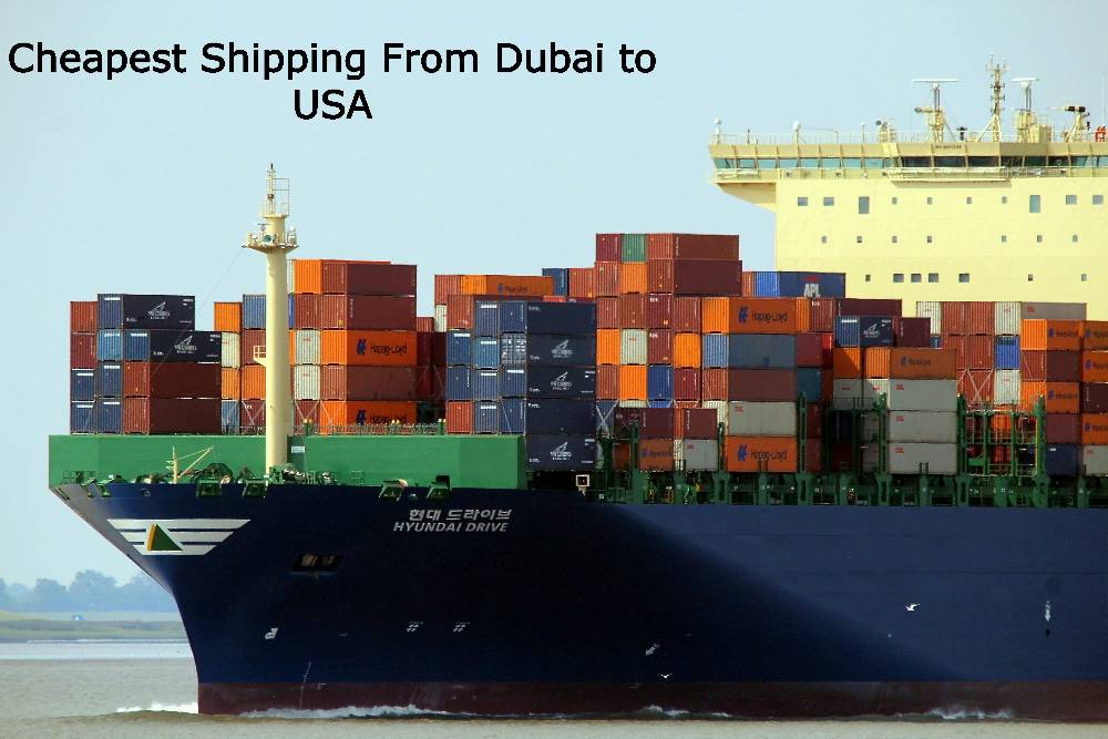 Cheapest Shipping from Dubai to USA, the image depicts the lots of shipments on the ship.