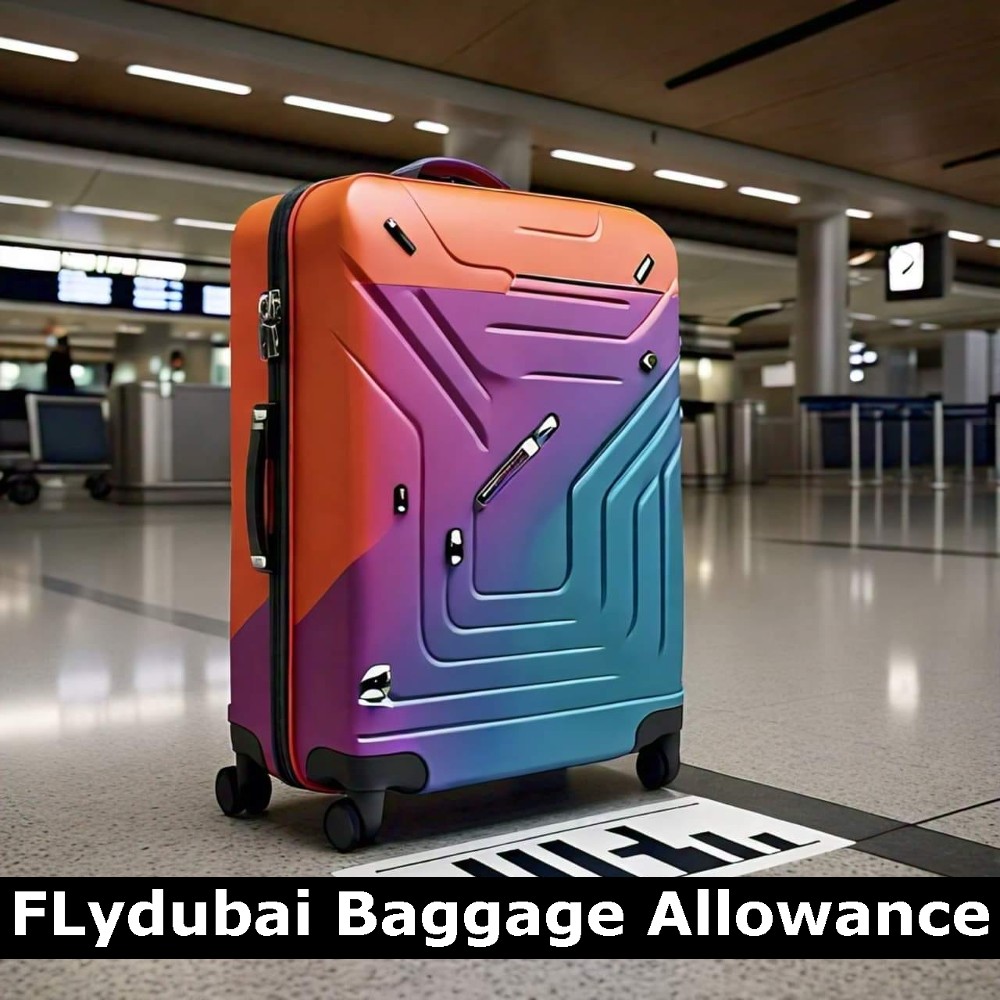 flydubai baggage allowance: the image shows a trolley bag in airport.